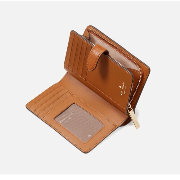 New Kate Spade Madison Medium Compact Bifold Wallet Leather Cavern Clay - Picture 2 of 3